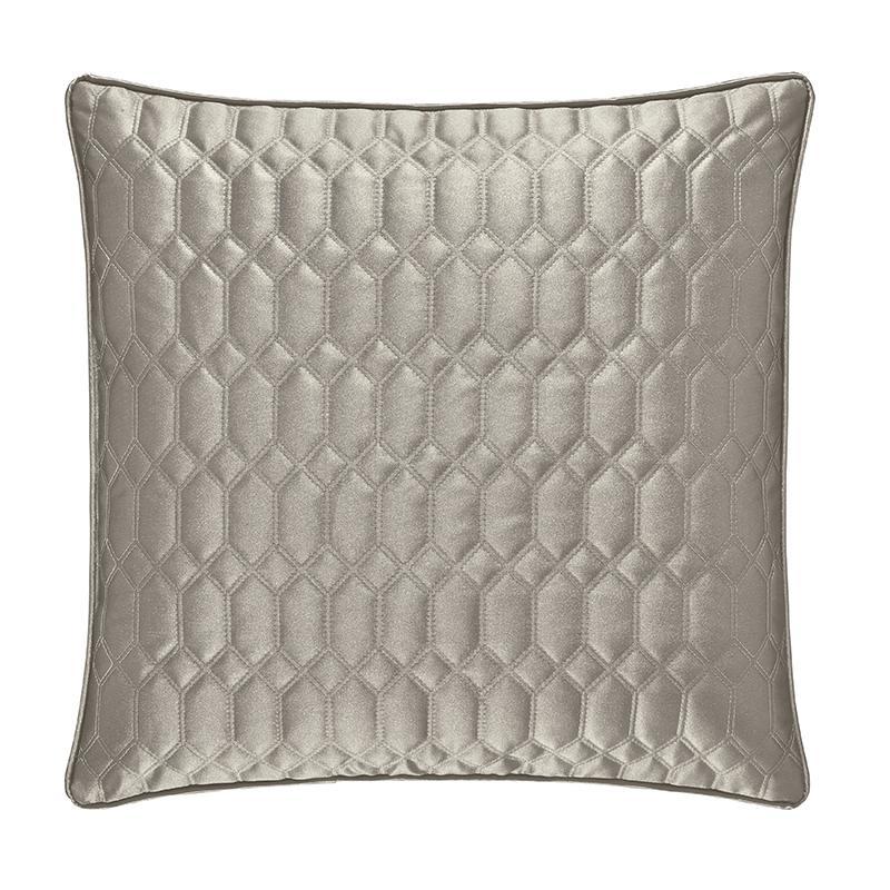 Satinique Silver Square Decorative Throw Pillow By J Queen Throw Pillows By J. Queen New York