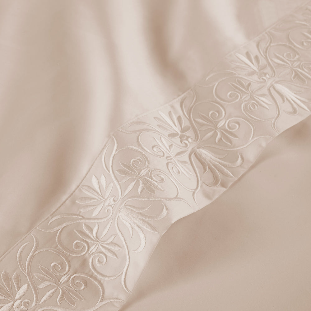 Ariane Soft Peach Sheet Set | 100% Certified Giza Egyptian Cotton Sheet Sets By Pure Parima