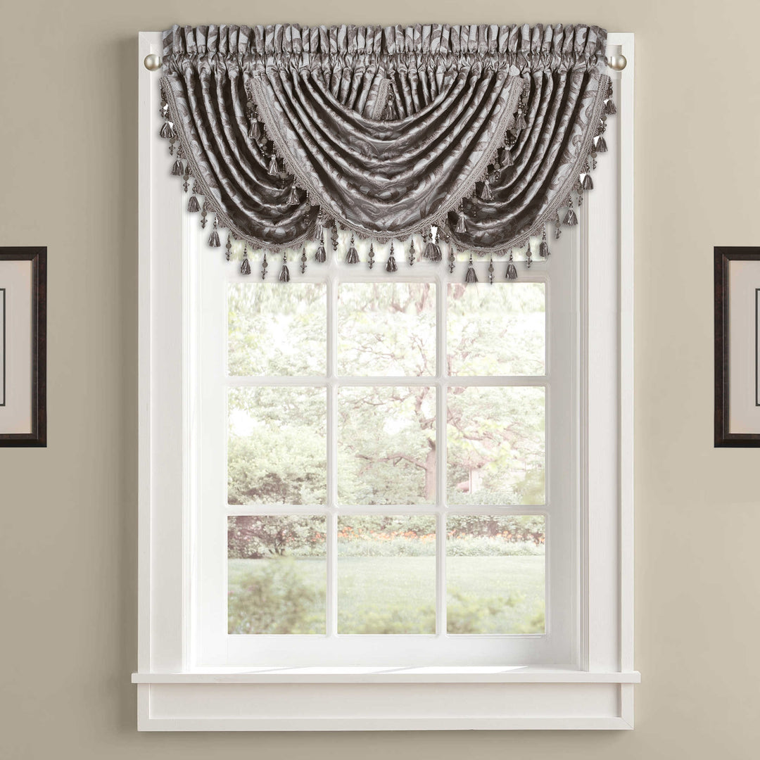 Sicily Pearl Waterfall Window Valance By J Queen Window Valances By J. Queen New York
