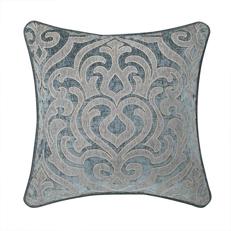Sicily Teal Square Decorative Throw Pillow 20" x 20" By J Queen Throw Pillows By J. Queen New York