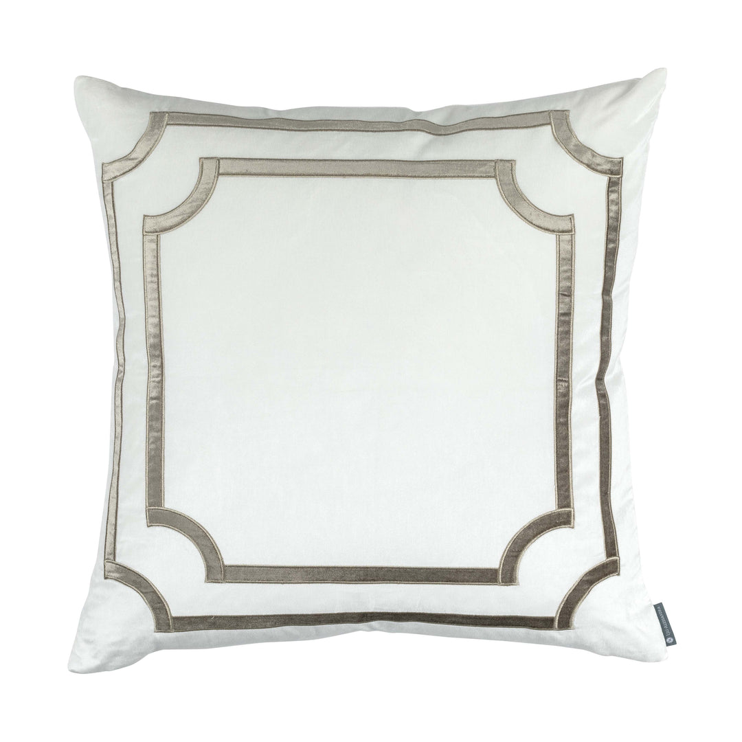 Soho Ivory/Fawn Matte Velvet Euro Decorative Throw Pillow Throw Pillows By Lili Alessandra