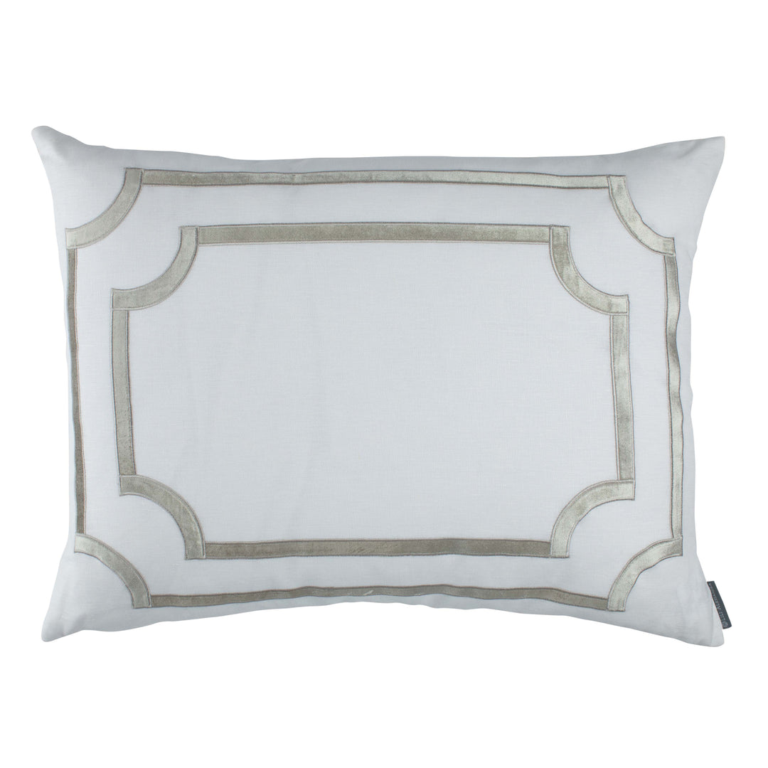 Soho White Linen Ice Silver Velvet Decorative Throw Pillow Throw Pillows By Lili Alessandra