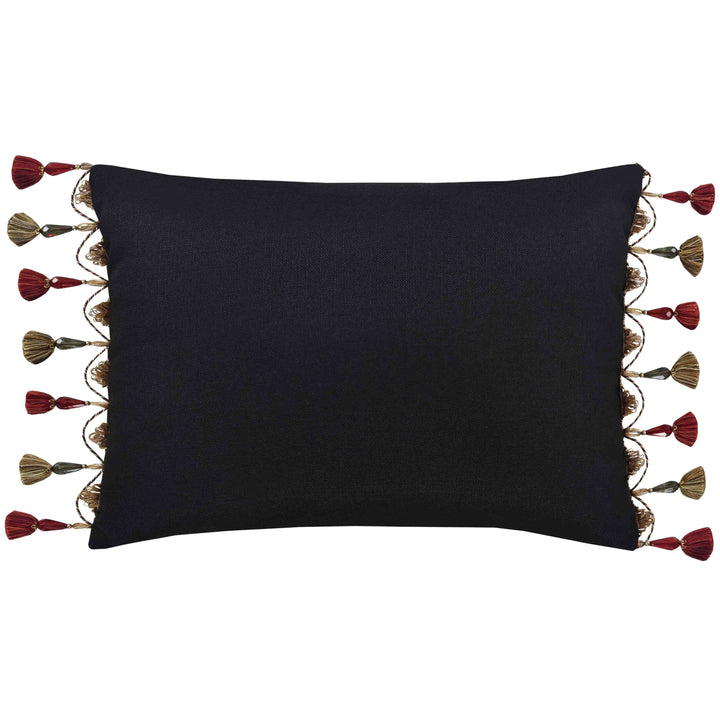 Stefania Black Boudoir Decorative Throw Pillow 21" x 15" - Final Sale Throw Pillows By J. Queen New York
