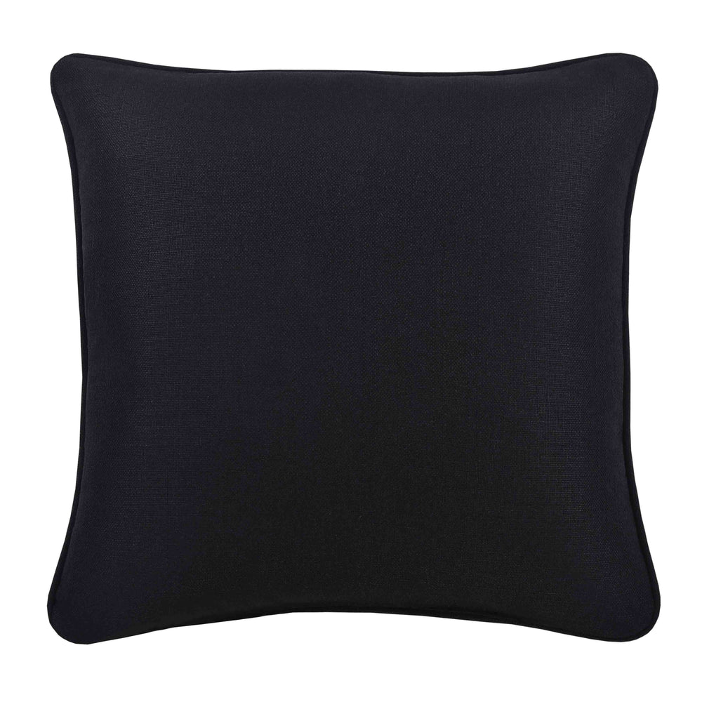 Stefania Black Square Decorative Throw Pillow 18" x 18" - Final Sale Throw Pillows By J. Queen New York