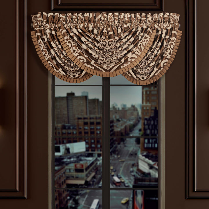 Surano Copper Waterfall Window Valance By J Queen Window Valances By J. Queen New York