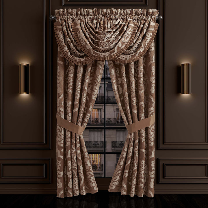 Surano Copper Waterfall Window Valance By J Queen Window Valances By J. Queen New York