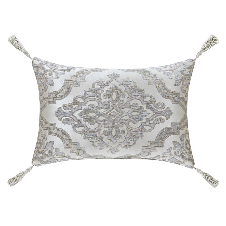 Tabitha Silver Boudoir Decorative Throw Pillow 21" x 15"- Throw Pillows By J. Queen New York