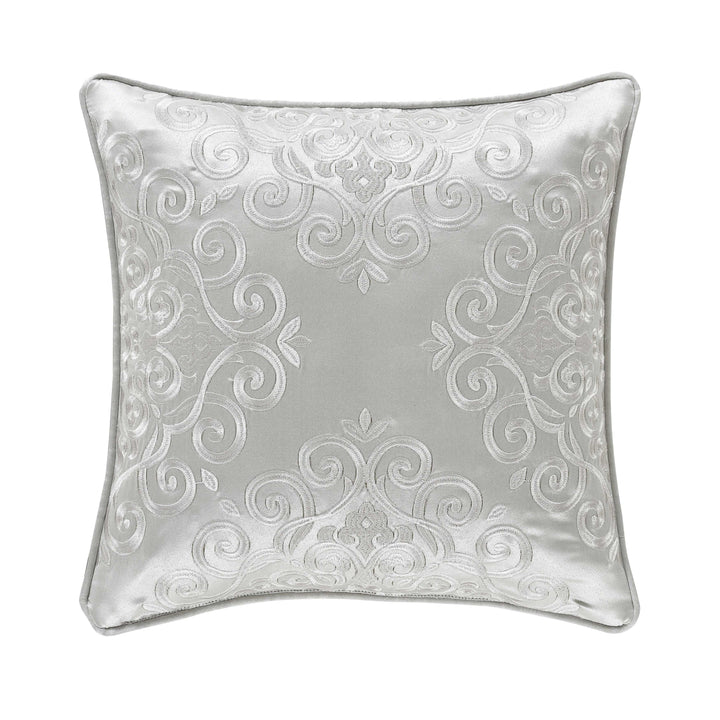 Tabitha Silver Square Decorative Throw Pillow 18" x 18" Throw Pillows By J. Queen New York