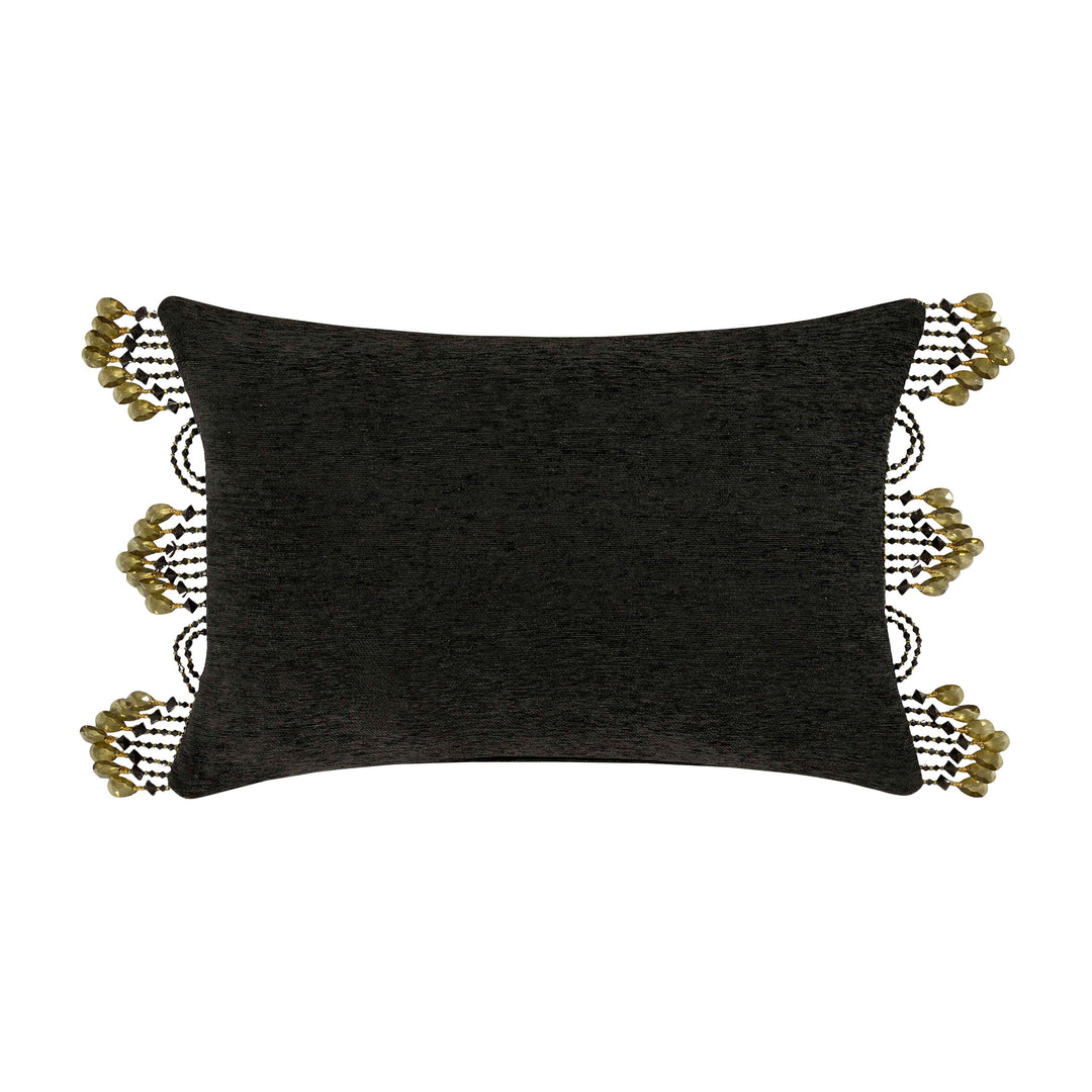 Terra Black Boudoir Decorative Throw Pillow 22" x 15" Throw Pillows By J. Queen New York