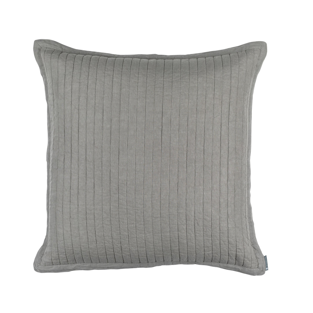 Tessa Light Grey Linen Quilted Euro Pillow Throw Pillows By Lili Alessandra