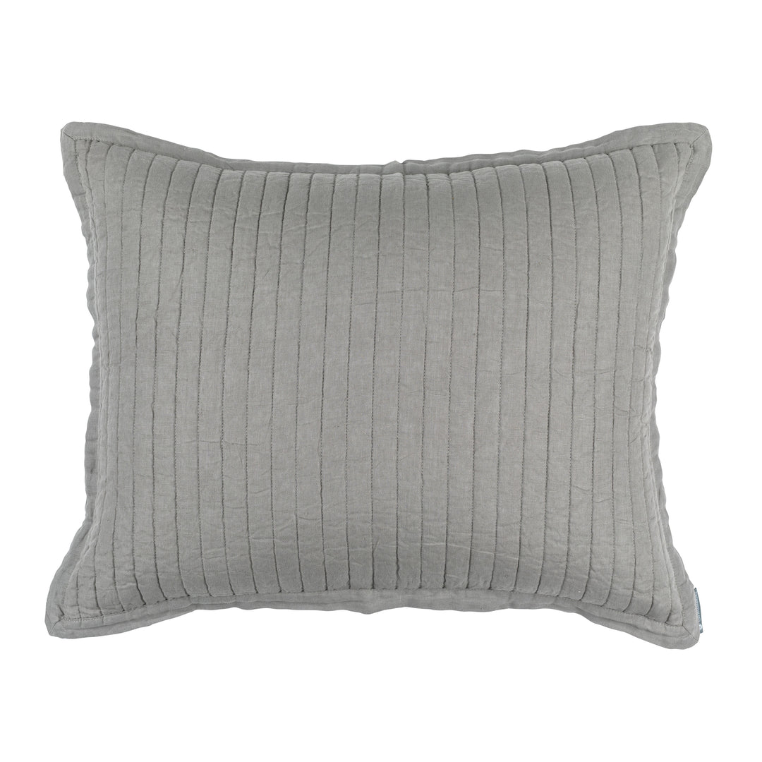 Tessa Light Grey Linen Quilted Pillow Throw Pillows By Lili Alessandra