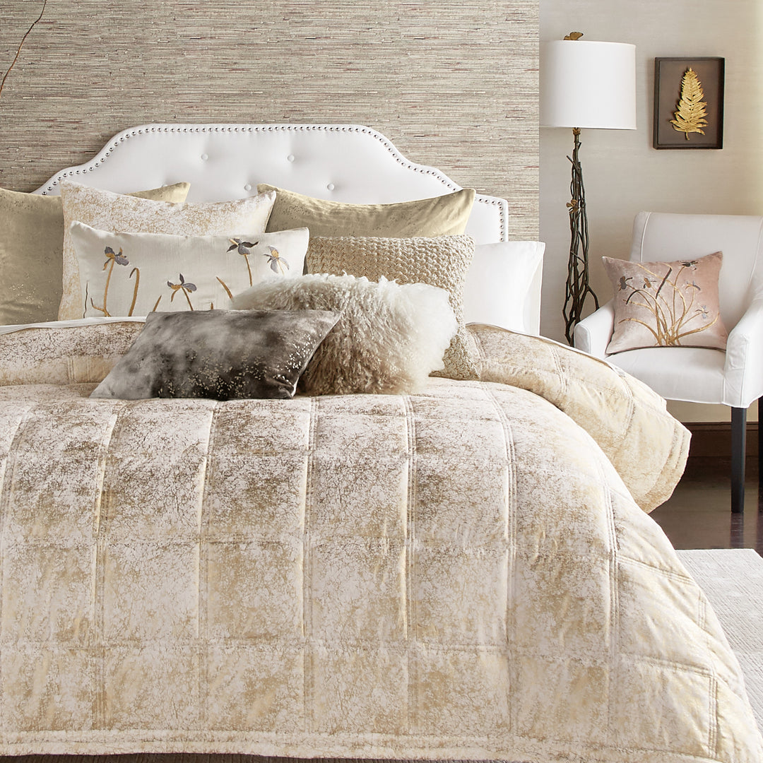 Metallic Textured Ivory Quilt - Michael Aram Quilt Sets By CHF Industries, Inc.