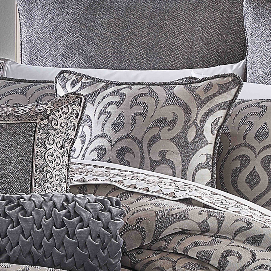 J Queen Tribeca Charcoal Square Decorative Throw Pillow 20"W x 20"L