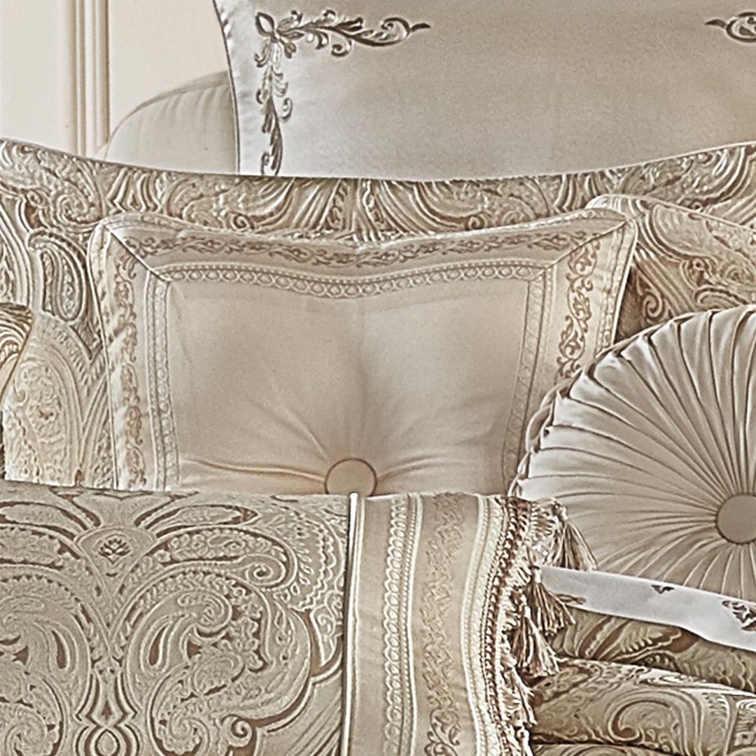 Trinity Champagne Square Decorative Throw Pillow 18" x 18" By J Queen Throw Pillows By J. Queen New York