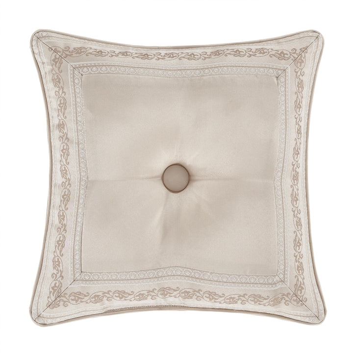 Trinity Champagne Square Decorative Throw Pillow 18" x 18" By J Queen Throw Pillows By J. Queen New York