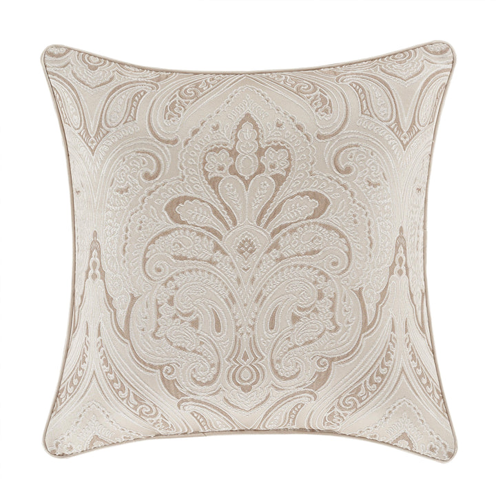 Trinity Champagne Square Decorative Throw Pillow 20" x 20" By J Queen Throw Pillows By J. Queen New York