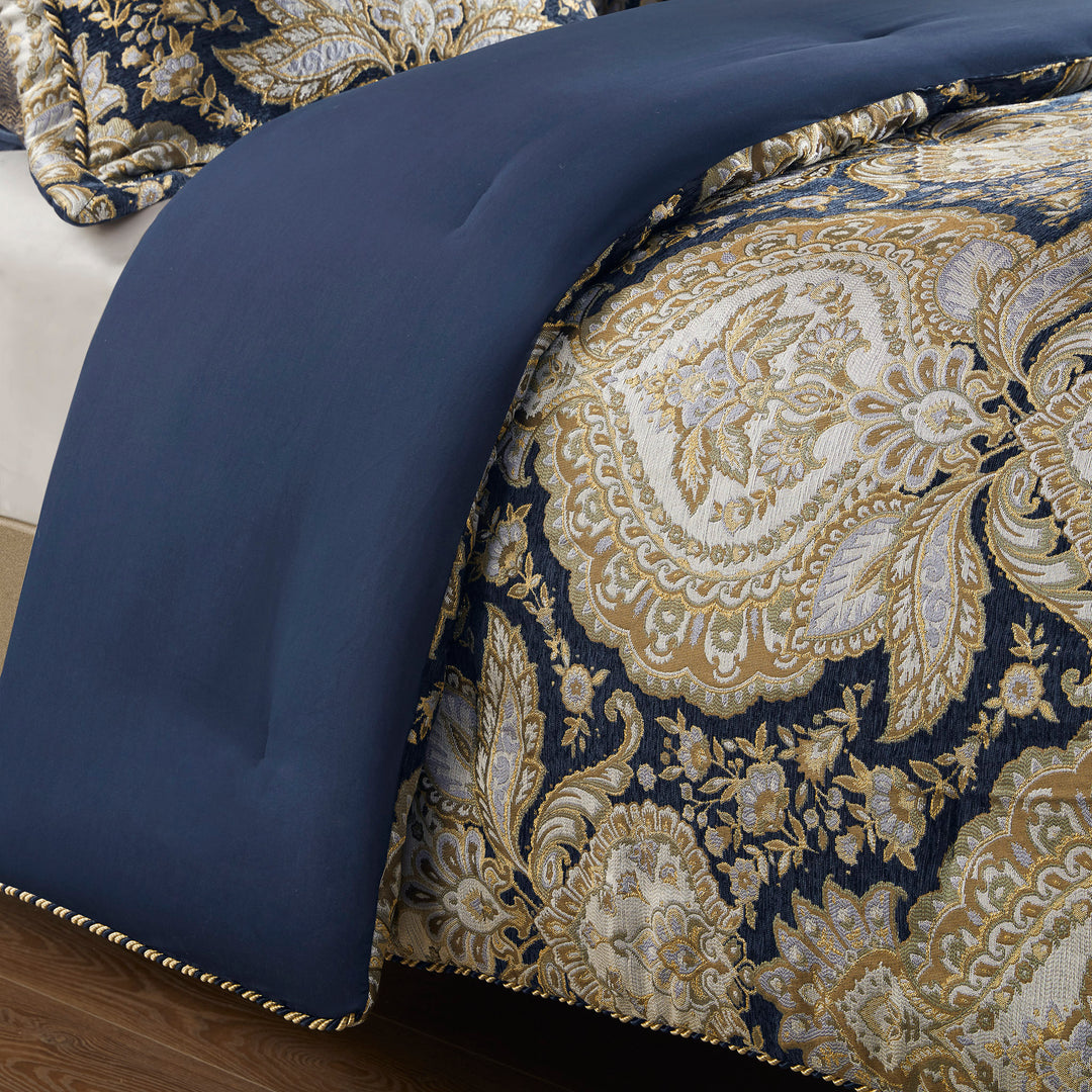 Valentina Navy 4-Piece Comforter Set Comforter Sets By Croscill Home LLC