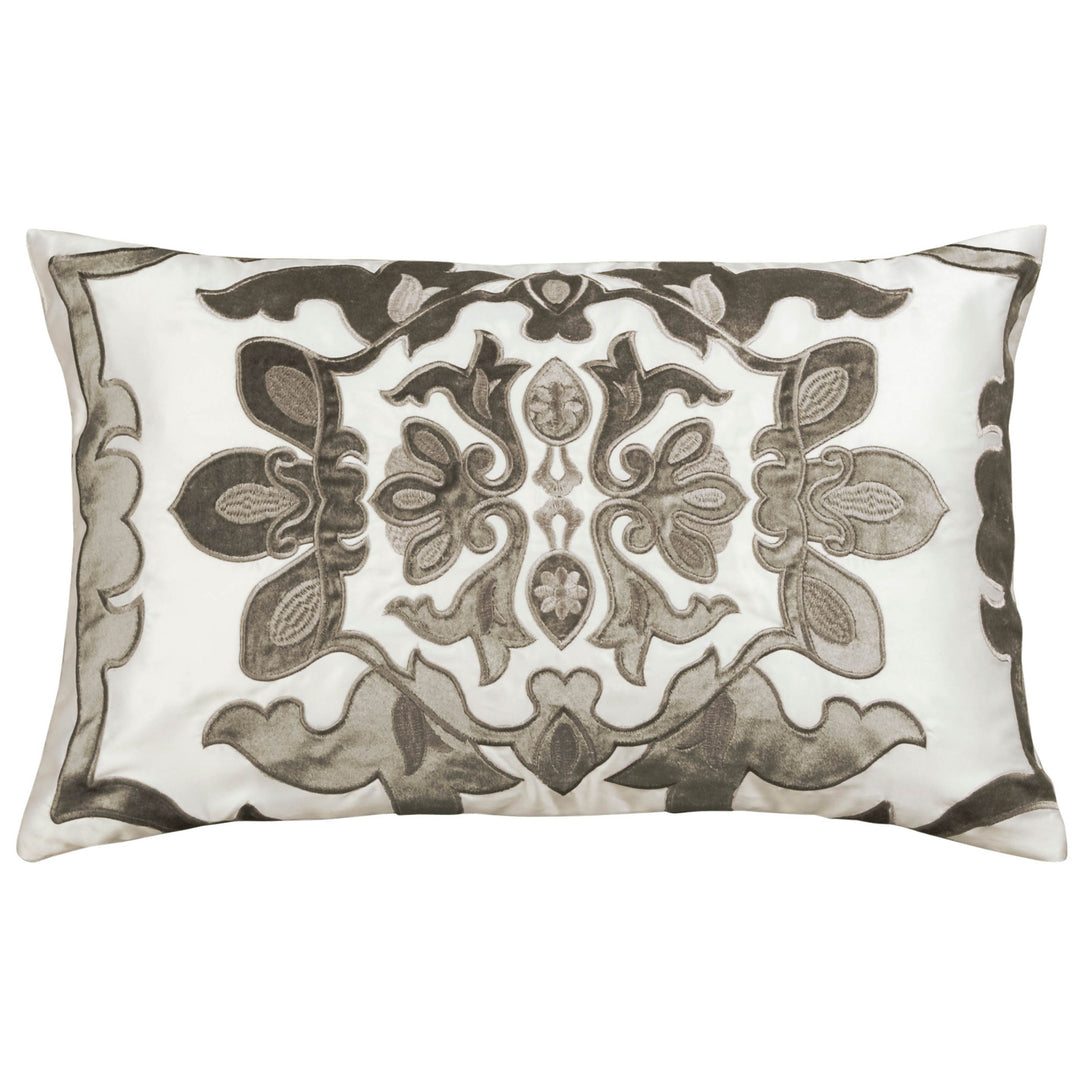 Vendome Ivory Morocco Silk Boudoir Pillow - Lili Alessandra Throw Pillows By Lili Alessandra