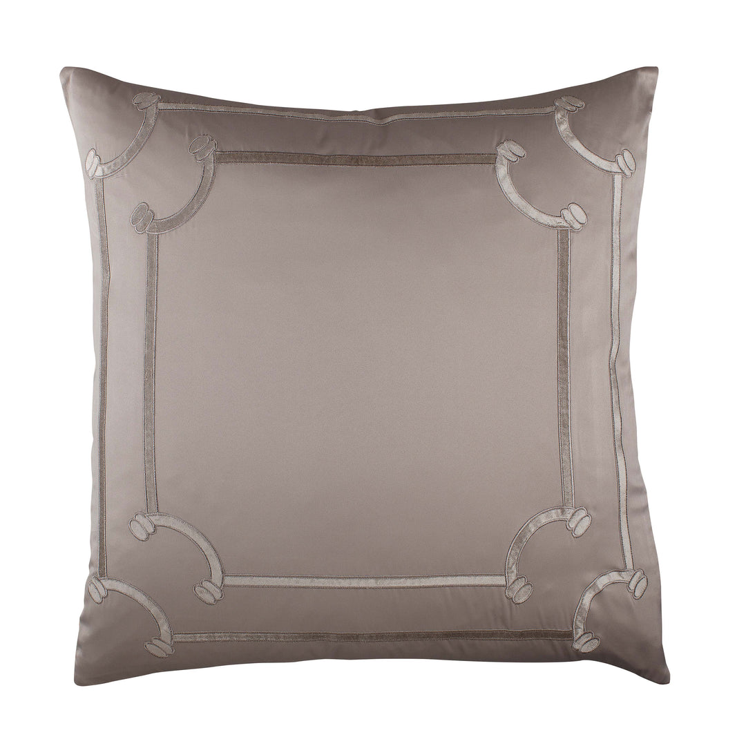 Vendome Taupe S&S Fawn Velvet Euro Decorative Throw Pillow Throw Pillows By Lili Alessandra