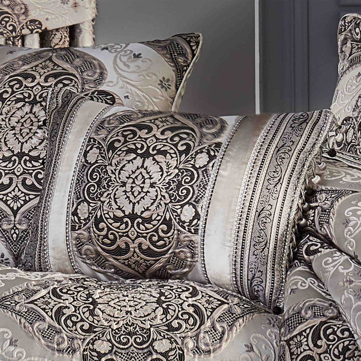 Vera Silver Boudoir Decorative Throw Pillow By J Queen Throw Pillows By J. Queen New York