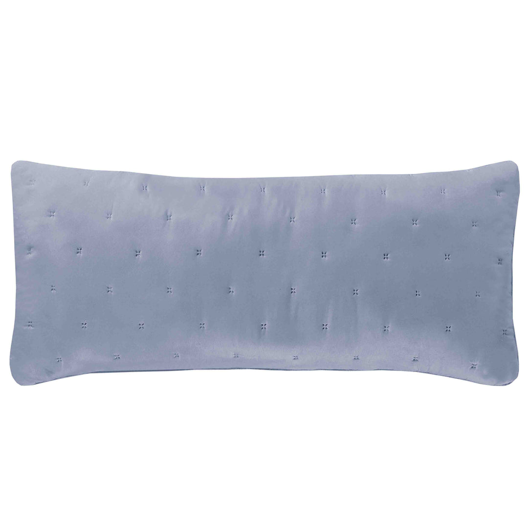Vesper Slate Quilted Boudoir Decorative Throw Pillow 30" x 12" By J Queen Throw Pillows By J. Queen New York