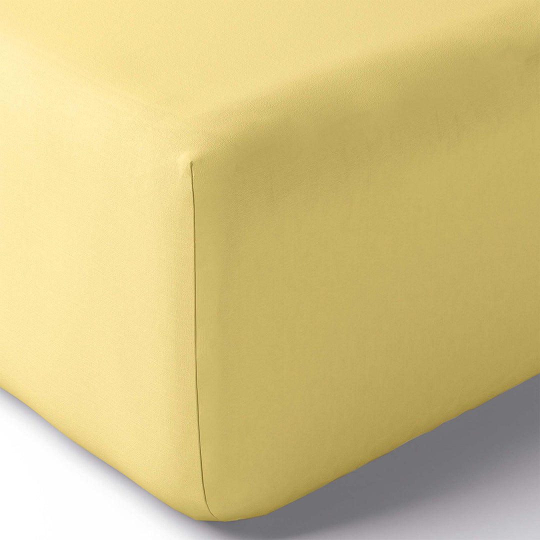 Vexin Pollen Yellow 100% Cotton Percale Fitted Sheet Flat Sheet By Anne de Solène