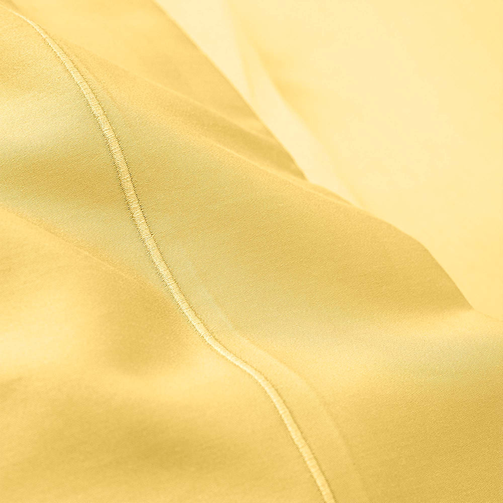 Vexin Pollen Yellow 100% Cotton Percale Flat Sheet Flat Sheet By Anne de Solène