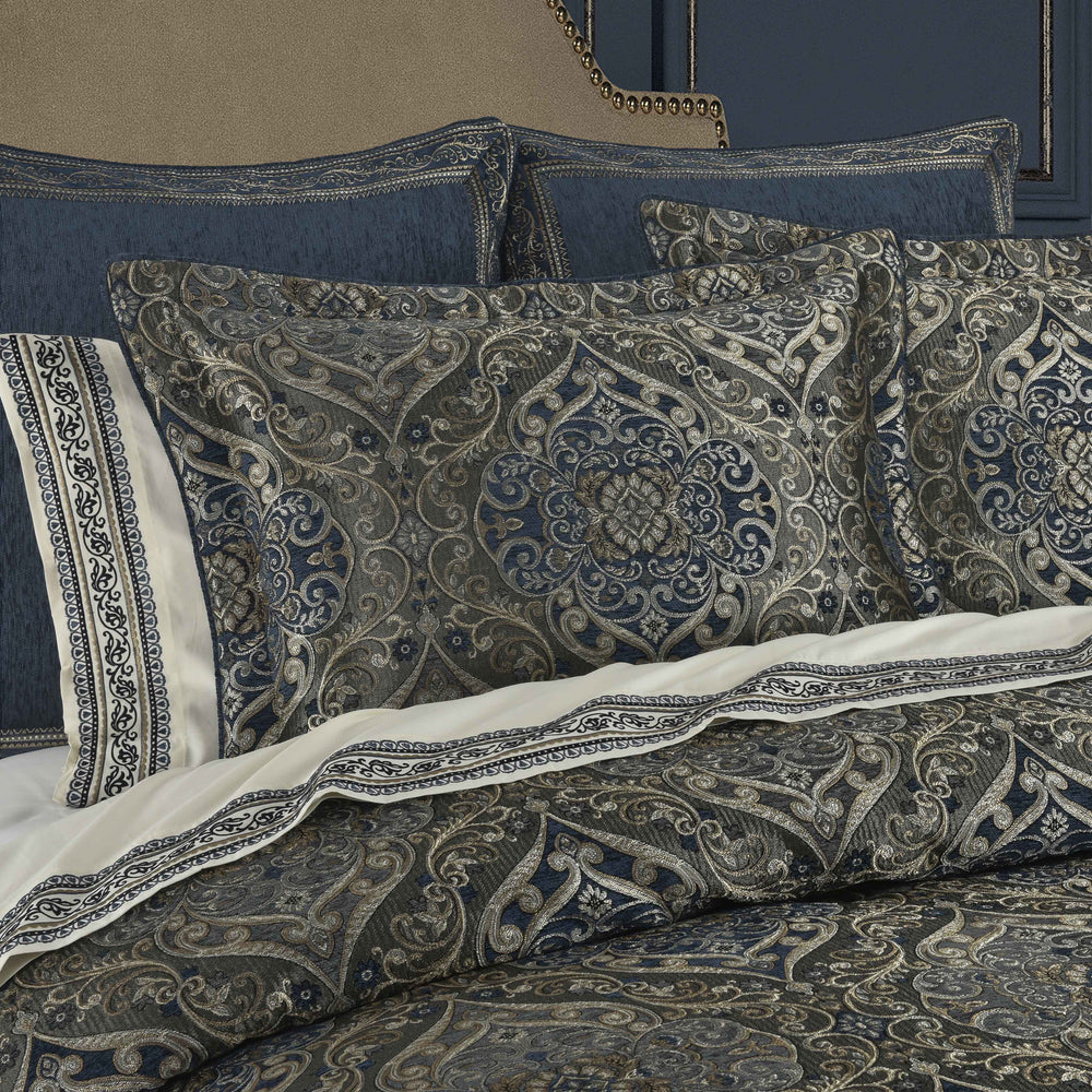 Weston Blue 4-Piece Comforter Set Comforter Sets By J. Queen New York