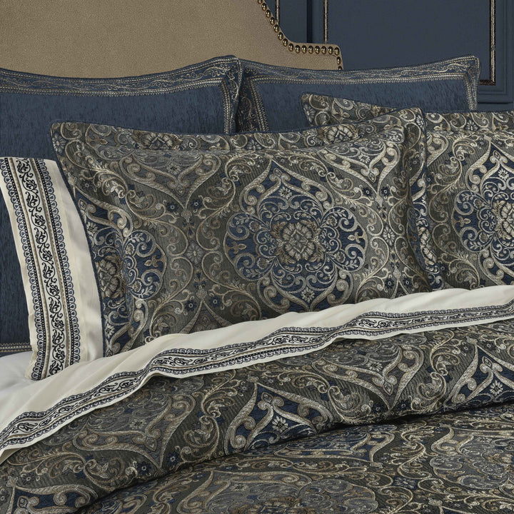 Weston Blue 4-Piece Comforter Set Comforter Sets By J. Queen New York