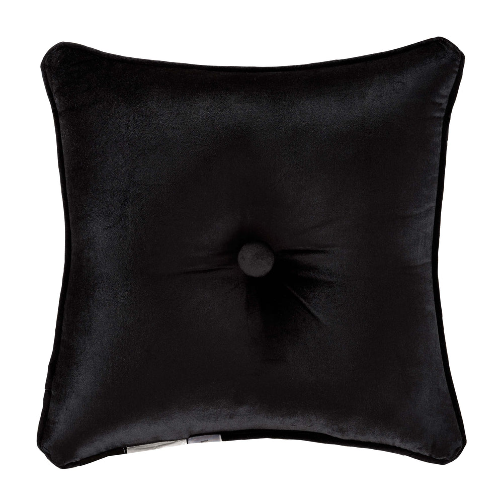 Windham Black Square Decorative Throw Pillow 18" x 18" By J Queen Throw Pillows By J. Queen New York