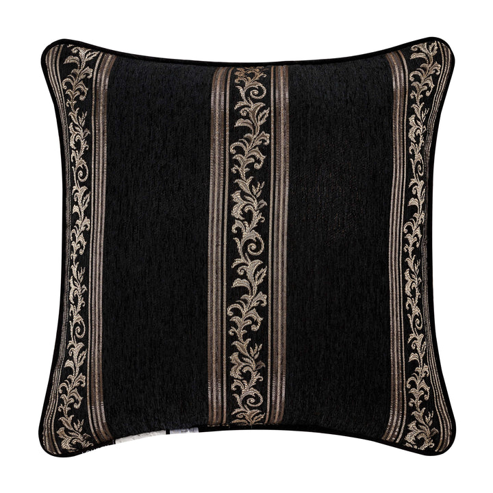 Windham Black Square Decorative Throw Pillow 20" x 20" By J Queen Throw Pillows By J. Queen New York