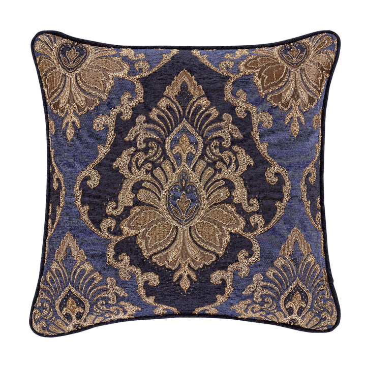 Woodstock Indigo Square Decorative Throw Pillow 20" x 20" By J Queen Throw Pillows By J. Queen New York