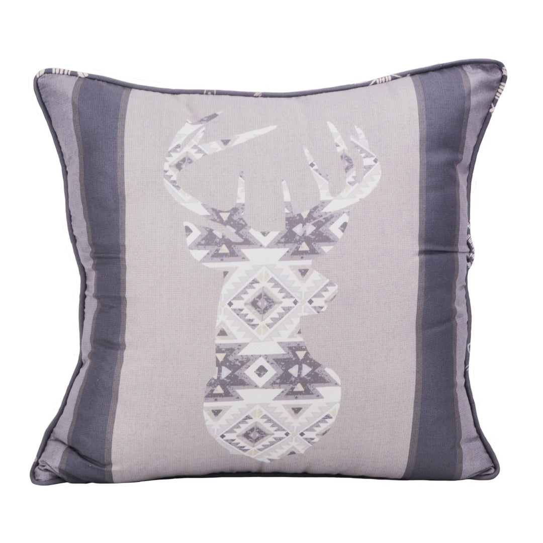 Wyoming Smoky Deer Square Decorative Throw Pillow 18" x 18" Throw Pillows By Donna Sharp