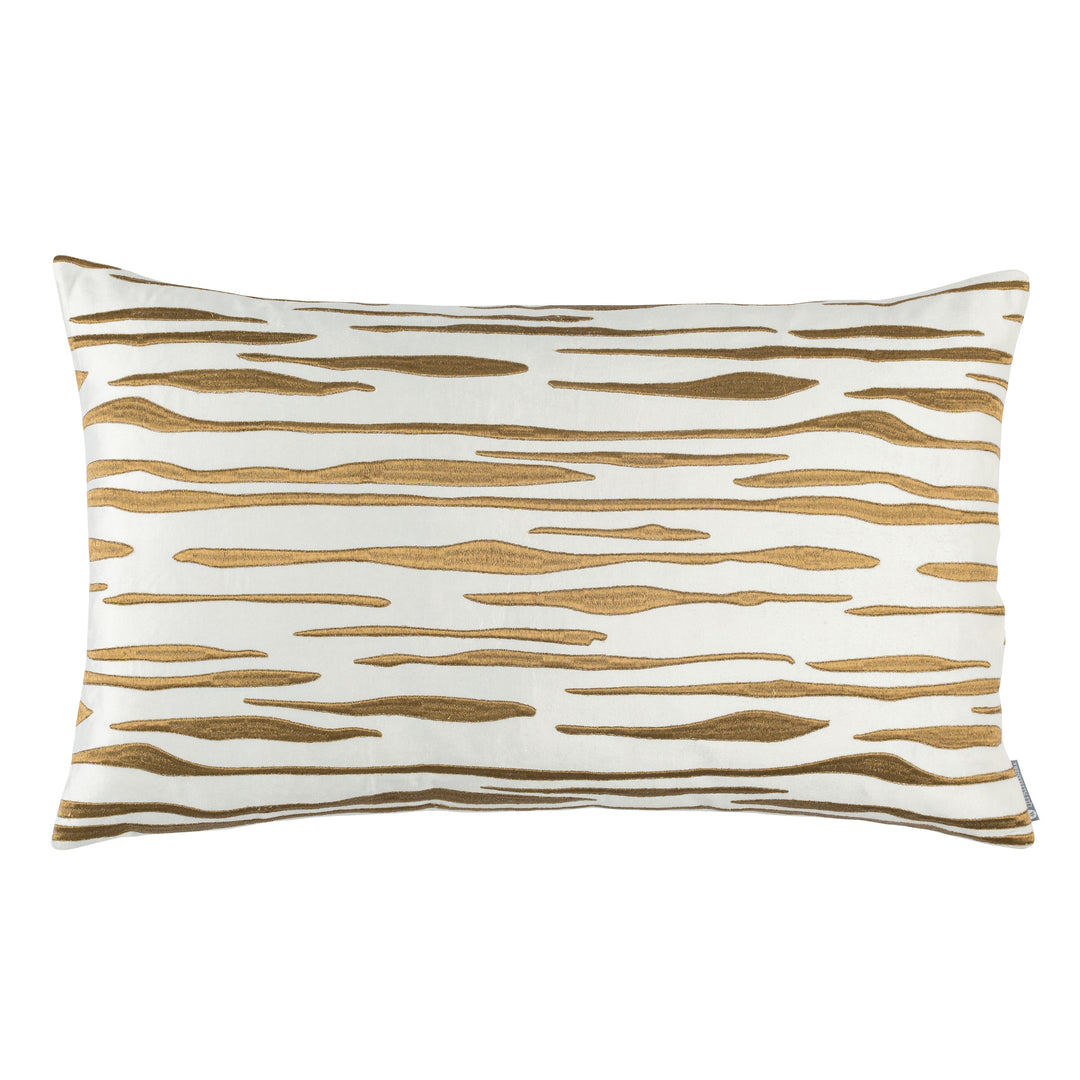 Zara Ivory Matte Velvet Gold Embroidery Rectangle Pillow Throw Pillows By Lili Alessandra