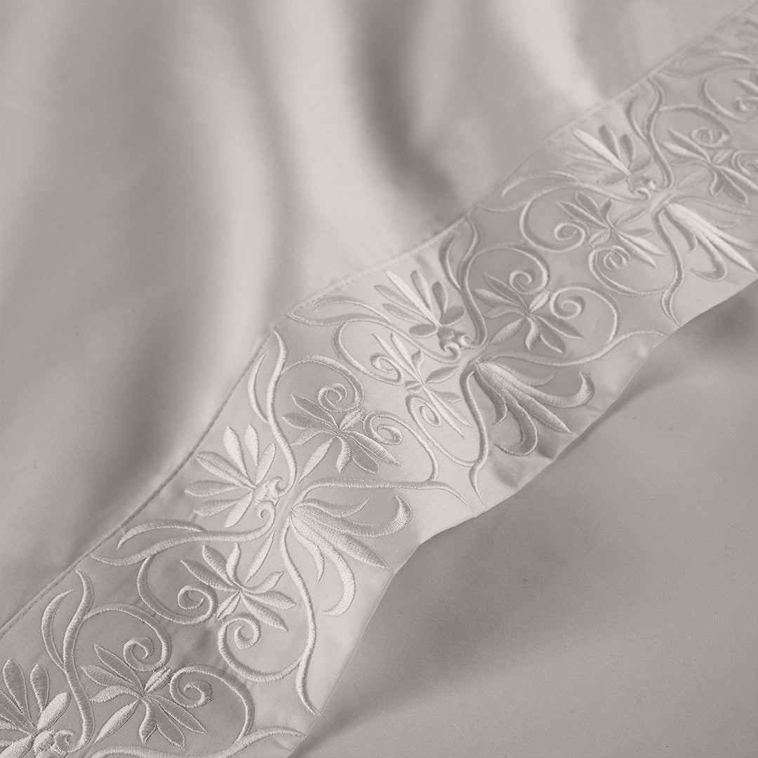 Ariane Grey Sheet Set | 100% Certified Giza Egyptian Cotton Sheet Sets By Pure Parima