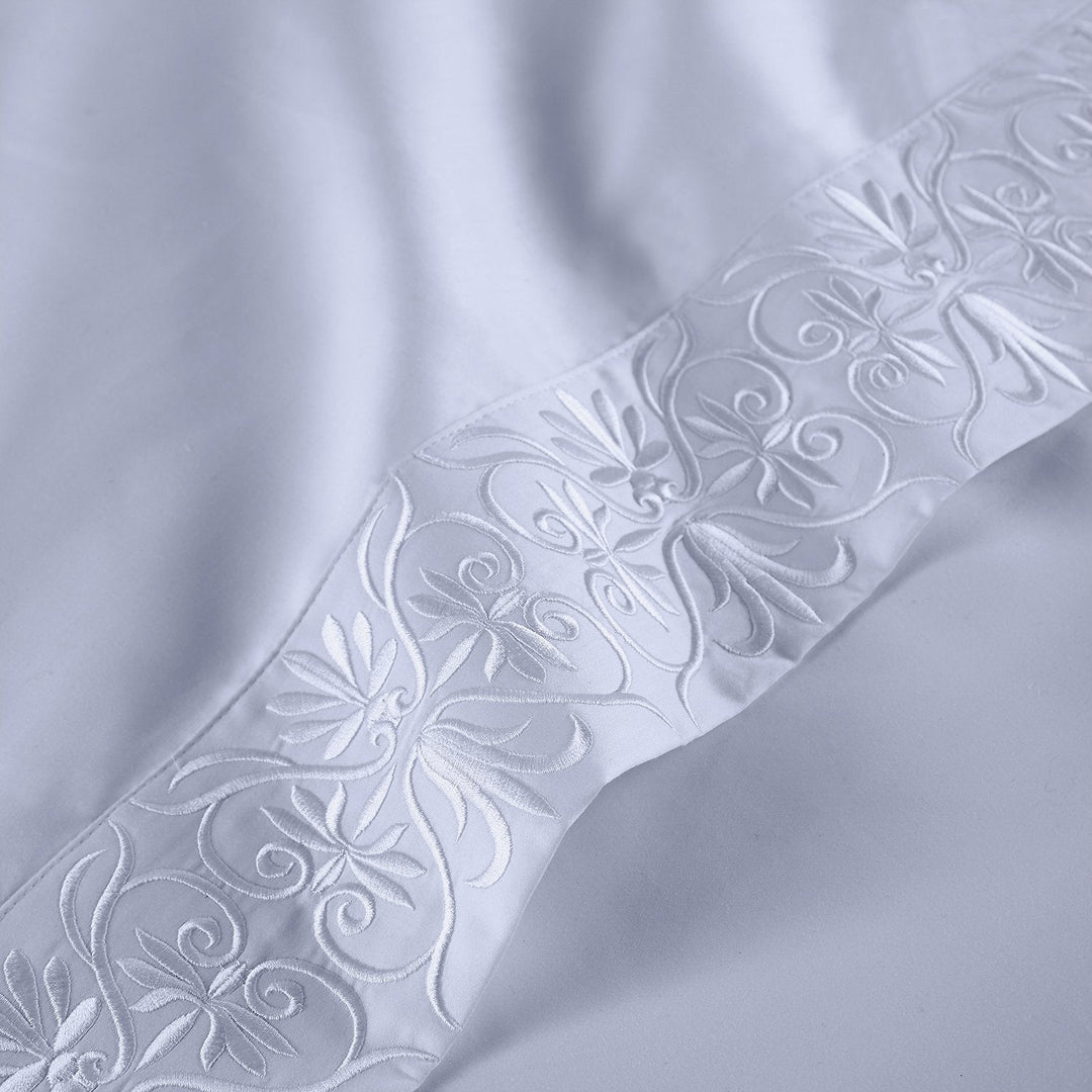 Ariane Icy Blue Sheet Set | 100% Certified Giza Egyptian Cotton Sheet Sets By Pure Parima