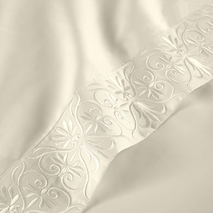 Ariane Ivory Sheet Set | 100% Certified Giza Egyptian Cotton Sheet Set By Pure Parima