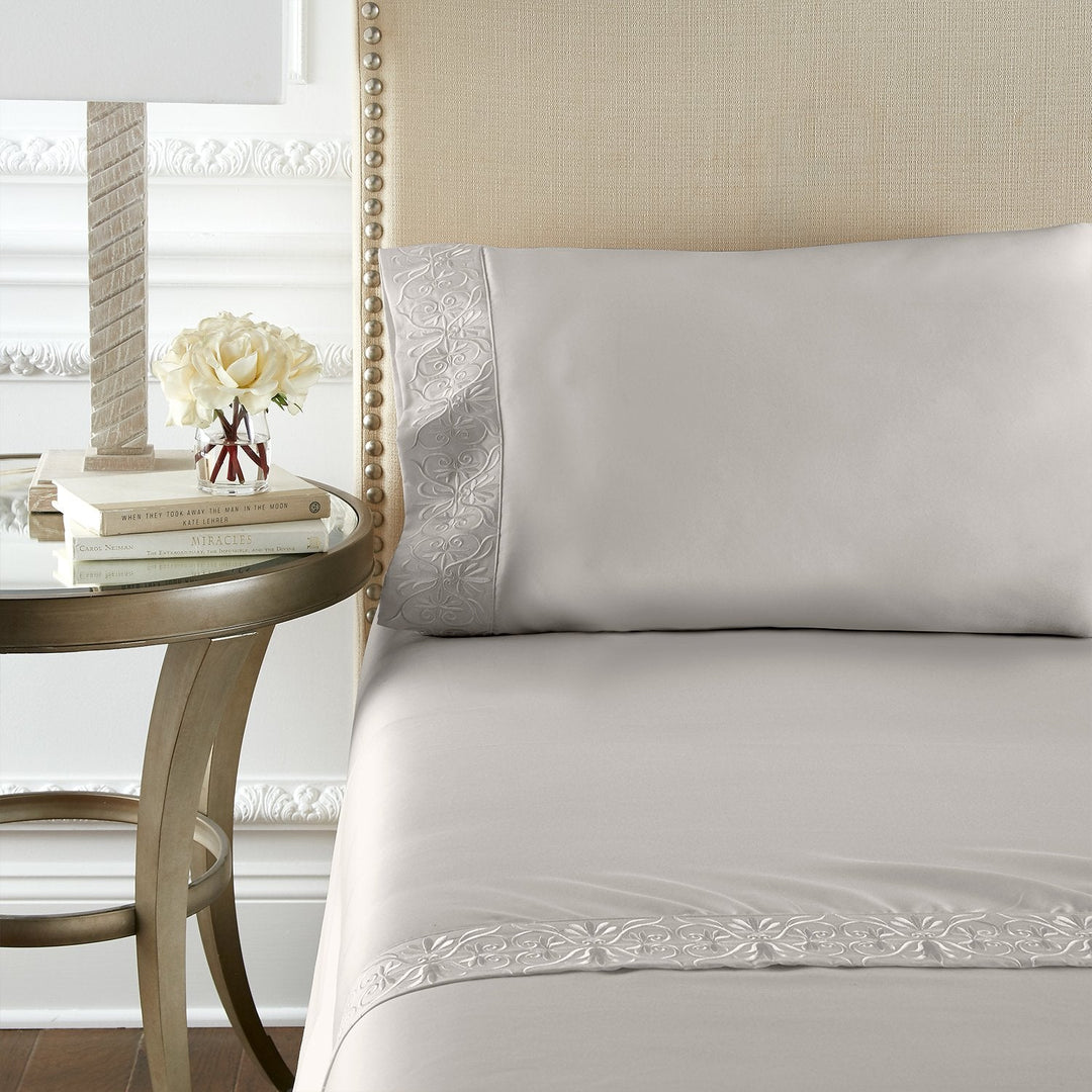 Ariane Ivory Sheet Set | 100% Certified Giza Egyptian Cotton Sheet Set By Pure Parima